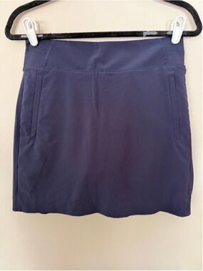 Athleta Brooklyn Skort 16” Navy Blue Size 6 Zipper Pockets EUC